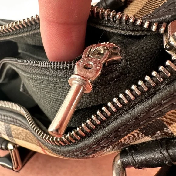 Vintage Y2K Burberry Chester House Check Coated Canvas Bowling Bag Satchel FLAWS Satchels